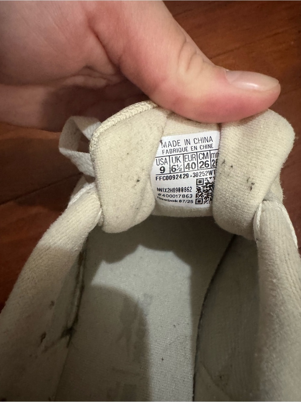 Reebok Off-White Suede Low-Top Sneakers - Picture 7 of 15